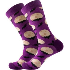 Purple Moon & Bat Socks