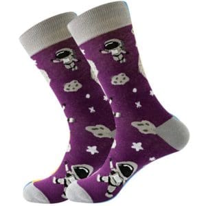 Purple & Grey Astronaut Space Socks