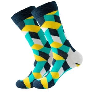 Yellow & Blue Checkered Socks