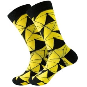 Yellow & Black Diamond Pattern Socks