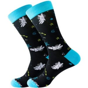 Blue Rabbit in Space Socks