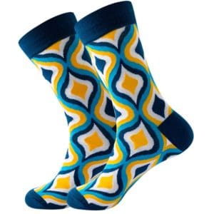 Yellow & Blue Psychedelic Socks