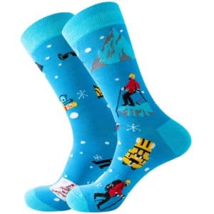Blue Snow Hiking Socks