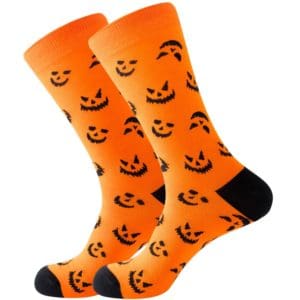 Orange Halloween Pumpkin Face Socks