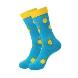 Yellow & Blue Pineapple Socks