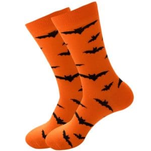 Orange Halloween Bat Socks