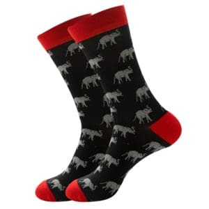 Red & Black Elephant Socks