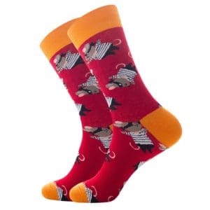 Red & Orange Mouse Burglar Socks