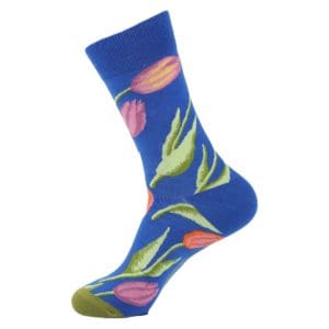Blue Lily Flower Socks