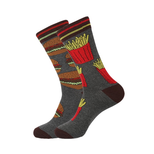 Grey Burgers & Fries Socks - Sock Infusions