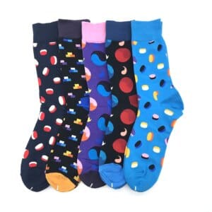 Polka Dot Parade - Men's Colorful Confetti Crew Socks