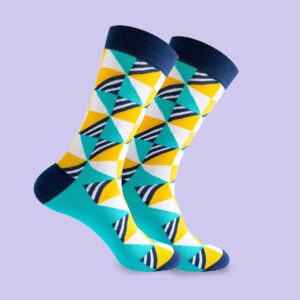 Vibrant Geometric Socks – Bold Triangle Patterns for Standout Style