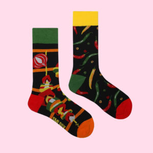 Spice Up Your Day with BBQ Skewer and Chili Odd Socks