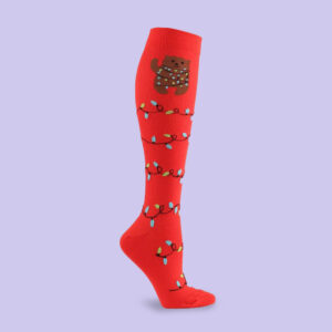 Christmas Bear & Lights Compression Knee-High Socks