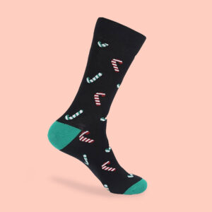 Black Candy Cane Socks