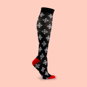 Black Snowflake Compression Socks | Festive Comfort & Style
