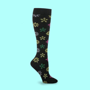 Colorful Snowflake Compression Knee-High Socks - L-XL