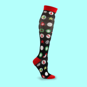 Festive Ornament Compression Knee-High Socks