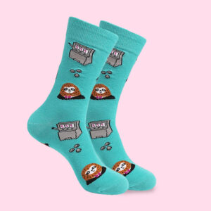 Lucky Sloth Socks - Fun Casino-Themed Style for Sloth Lovers