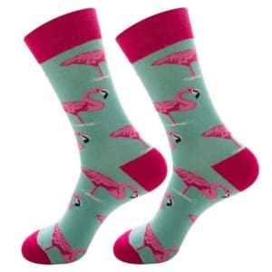 Pink & Blue Flamingo Socks