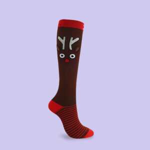 Rudolph Reindeer Compression Socks | Festive Knee-High Support
