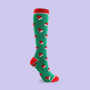 Santa Hat Compression Socks | Festive Knee-High Support