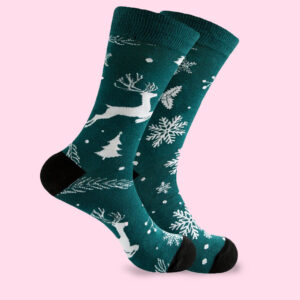 Snowy Reindeer Christmas Socks | Festive Winter Style