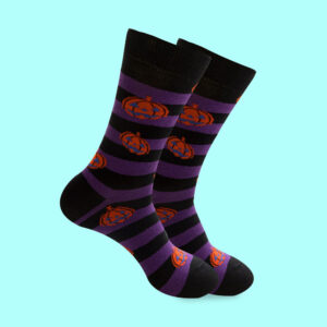 Spooky Pumpkin Socks – Halloween Fun with Stripes & Jack-o’-Lanterns