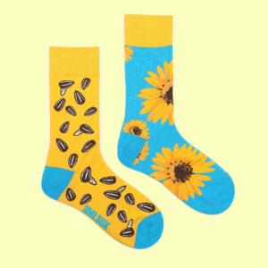 Sunny Sunflower and Seed Odd Socks for a Bright Day