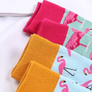 Flamingo Socks – Green & Red