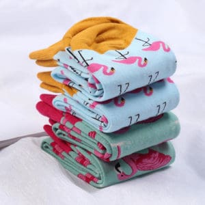 Flamingo Socks – Green & Red