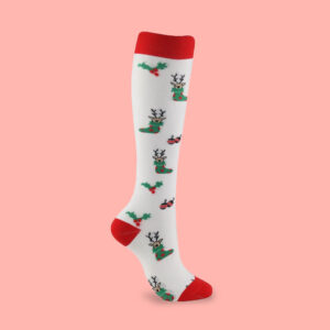 Reindeer & Stocking Compression Knee-High Socks